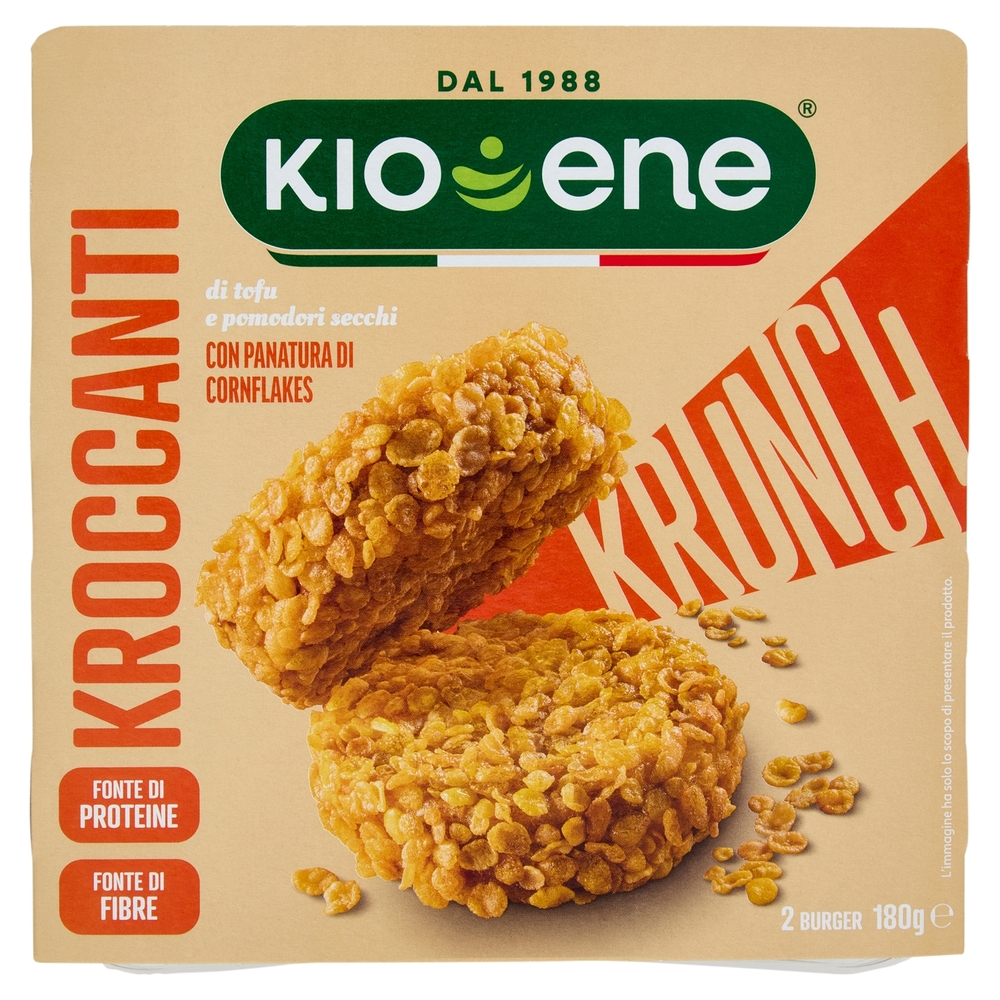 Kioene Kroccanti di tofu e pomodori secchi 2 Burger 180 g